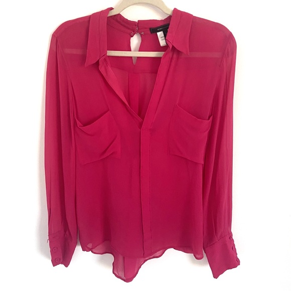 BCBGMaxAzria 100% Silk Tunic Blouse Top Emma Med - Picture 2 of 6